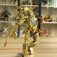 Juguete De Construcción Skibidi Toilet Bloque De Oro Modelo De Hombre Del Reloj Titan Monitor De Batalla Mejorado Puzzle De Artesanía Para Niños - details 4