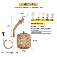 Lámpara De Pared De Rotura Led En Alambre Para Dormitorio Y Sala De Estar Luz Tejida Lámparas De Noche E27 Retro Decoración Interior Fijaciones - details 8