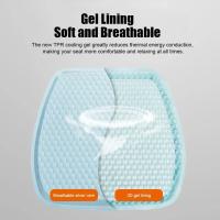 Cojín De Asiento De Coche Verano Antigolpes Universal Con Gel De Hielo Y Diseño De Panal Alivio De Presión Para Coches Cojín Respirable Y Ventilado Para Calor - details 3
