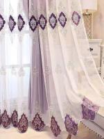 Cortina De Lujo Europea Bordada Exquisitamente Para Sala De Estar Dormitorio Cocina 1 Pieza Translúcida De Poliéster 100% - details 5