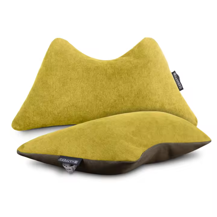 HAPPERS - Cojín Multiusos Amarillo Lumbar y Cervical - Pack de 2 Unidades - Cómodo y Resistente - 1