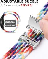 Correa de reloj tejida elástica compatible con correas de reloj Huawei Band 8 y 9 - Conector mejorado - Correa de reloj deportiva transpirable de nailon elástico para hombres y mujeres - details 0