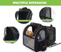Bolsa de transporte de cachorro de gato Mochila de perro de animal pequeño con colchón de felpa extraíble, malla transpirable, espacioso, plegable, para tren/coche/restaurante/viaje en avión - details 2
