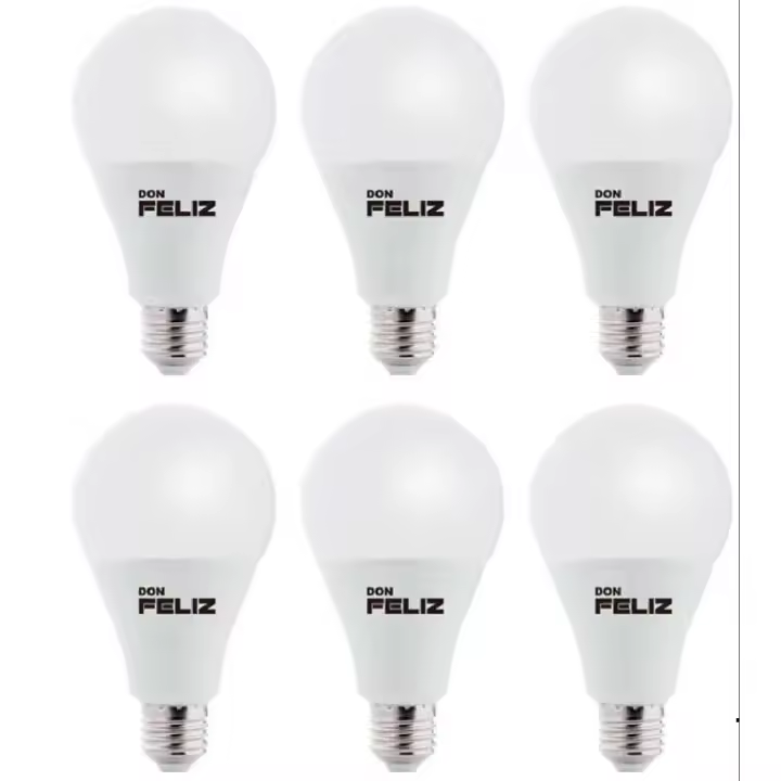 6 uds Bombilla Led esferica estandar A80 18W y 20W, luz fria/blanca 6500K y luz calida/amarilla 3000K, casquillo grande E27, Don Feliz - 1