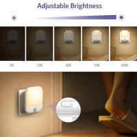 Lámpara De Noche LED Con Sensor De Movimiento Para Habitación Infantil EU Plug Automático De Atardecer a Amanecer Sensor Dimmable Sin Cable Para Armario - details 14