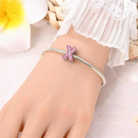 925 Plata Esterlina Romántica Rosa 26 Letras DIY Encantos Bolas Adecuadas Para Pulseras Pandora Joyería Fina Regalo De Cumpleaños - details 28