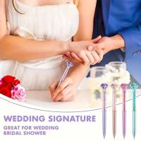Lápices De Punto De Cristal 12 Piezas Tinta Negra Únicos Para Oficina Regalos Para Novia Y Colaboradores Suministros De Escritura Decorativos - details 7