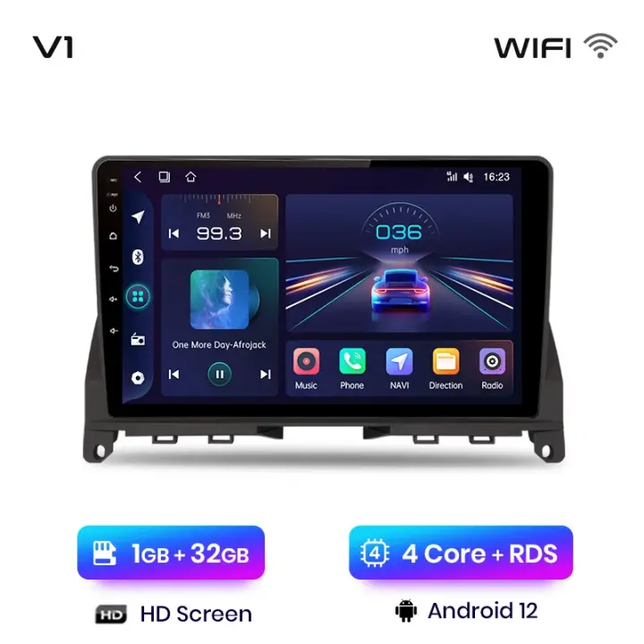 Junsun Radio Coche para Mercedes Benz Clase C 3 W204 S204 2006 2007 2008 2009 2010 2011 Inalámbrico CarPlay Android Auto AI Voice 2 din Pantalla Coche Android Auto Multimedia Navegación GPS Auto radio - 1