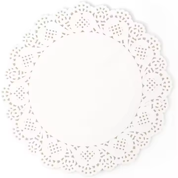 Manteles individuales de papel con encaje, manteles individuales desechables, 10,5 pulgadas, 100 unidades, elegantes manteles individuales de papel con encaje para fiestas, pasteles y manualidades, color blanco - 1