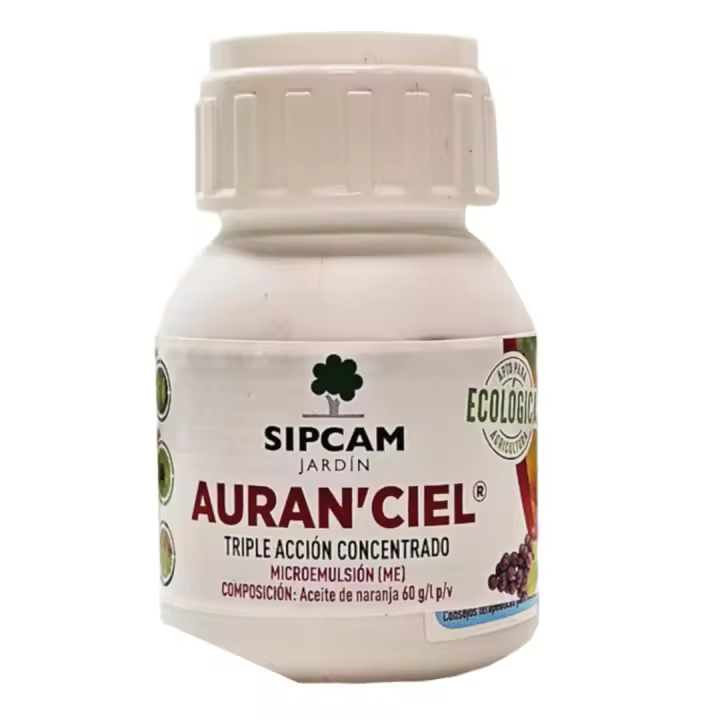 AURAN´CIEL 50ml - Triple acción concentrado a base de aceite de naranja. Insecticida, fungicida y acaricida. Eficaz contra mildiu, pulgón y araña roja - Sipcam - 1