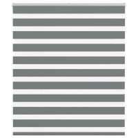 vidaXL Estor cebra gris oscuro tejido poliéster en dimensiones 130x100 cm/130x200 cm/130x230 cm y más | protección solar decorativa para ventanas hogar oficina dormitorio fácil de instalar - details 3