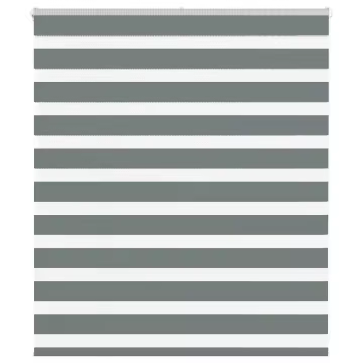 vidaXL Estor cebra gris oscuro tejido poliéster en dimensiones 130x100 cm/130x200 cm/130x230 cm y más | protección solar decorativa para ventanas hogar oficina dormitorio fácil de instalar - 1