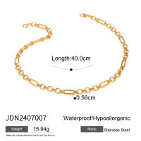 Collar De Acero Inoxidable Minimalista Para Mujer Con Enchufe De Oro 18k Resistente Al Agua Accesorio De Moda Para Fiestas - details 4