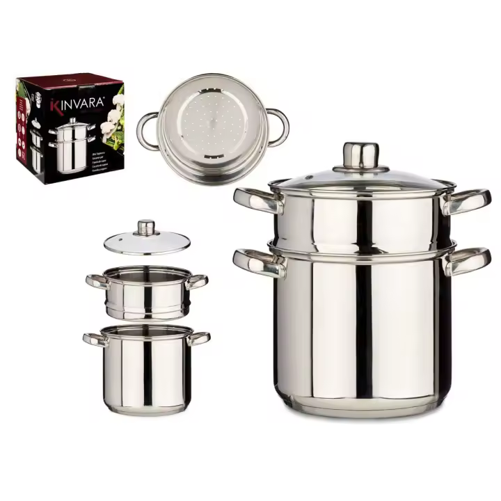 OLLA AL VAPOR INOXIDABLE 6 LITROS KINVARA - 1