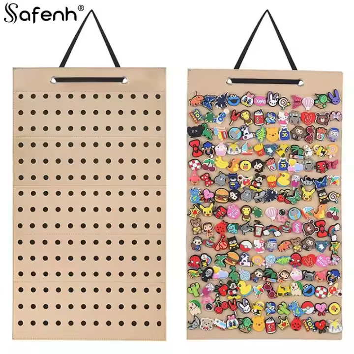 Organizador De Joyas De Pared Vertical Para Collares Pendientes Y Pulseras Bolsa Adhesiva En Color Velishy Material De Algodón - 1