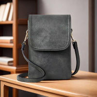 Bolso Bandolera De Cuero PU Minimalista Y Moda Para Mujer Bolsa De Teléfono Móvil Diseñadora Bolsa Pequeña De Hombro Sencillo - details 2