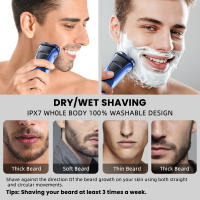 Afeitadora Eléctrica Sejoy Para Hombres Recargable a Prueba De Agua Afeitadora Rotatoria Portátil Para Viajes Con Trimmer De Barba Regalo Ideal - details 8