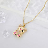 Encanto collar con colgante de oso y Luna para mujer y niña, joyería de circonia cúbica, Animal, Punk, fiesta de boda, regalo - details 2