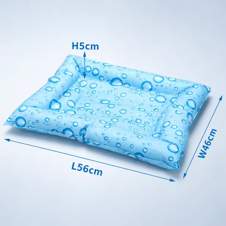 PAWDLE Cama Refrescante cuadrada para Mascotas con Gel Refrescante, Poliéster alta calidad y PVC, Base Acolchada de Esponja, dos tamaños 56 x 46 x 5 cm | 65 x 55 x 5 cm, Colchoneta Fresca de Verano para Perros y Gatos - 1