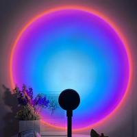 Lámpara LED De Atardecer USB Luz Neón Arcoíris Para Fotografía Decoración De Habitación Iluminación De Ambiente Móvil - details 6