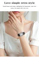 Reloj Deportivo Casual SANDA 1108 Para Hombres Y Mujeres Resistente Al Agua Y Al Desgaste Con Dial Cuadrado De Cuero Legítimo Reloj De Cuarzo De Lujo Para Parejas - details 3
