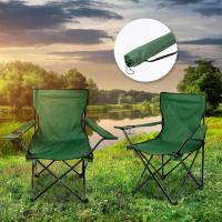 SET 2 Sillas Plegables para Camping, Pesca y Playa - Acampada Exterior con Reposabrazos, Portavasos y Bolsa Lateral - Resistente - 50x50x80cm - details 0