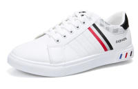 Zapatos Para Hombre Blanco Moda 2024 Cuero Cómodo Casual Planos Tallas Grandes Jóvenes Escuela Patinaje Zapatillas - details 7