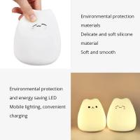 Luz Nocturna LED De Gato Colorido En Silicona Lámpara De Silicona De Dibujos Animados Decoración Para Dormitorio Iluminación De Lado - details 4