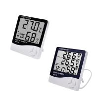 1Pc HTC-1 HTC-2 Medidor De Humedad Y Temperatura Electrónico LCD Estación Meteorológica Digital Para Exteriores Con Reloj - details 1