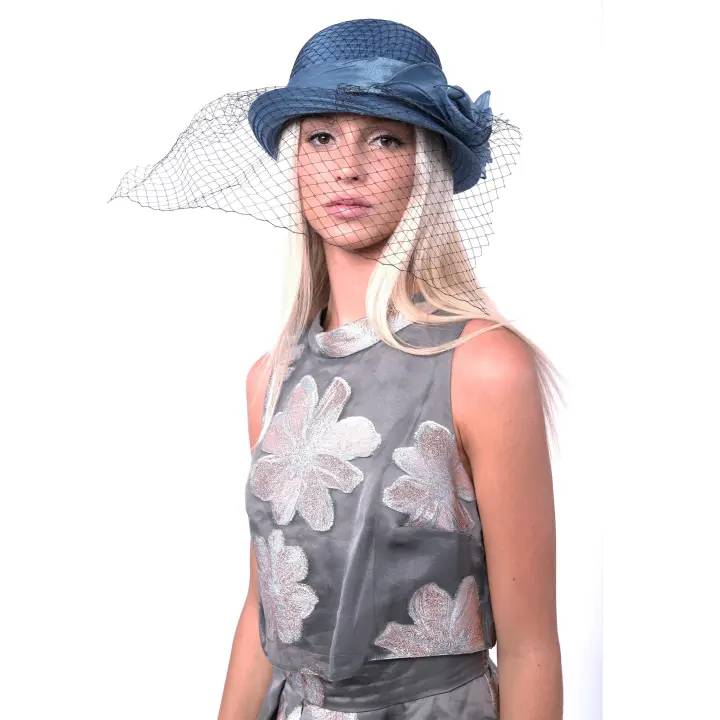 Carnavalife Sombrero de Organza Floral y Velo para Mujer, Estilo Vintage Años 20 y 50, Kentucky Derby, Boda, Madrina, Fiesta de Té, Comunión, Talla Única - 1