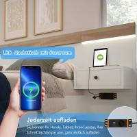 Cama Doble Cama con 2 tocadores LED junto a la noche y Toma USB C 140x200 cm Cama de Madera incluye 2 Mesitas de noche Full Dormitory -- 205x244x90,5 cm (L/AN))/A) juego De Roble Sonoma/Blanco (sin colchón) - details 7