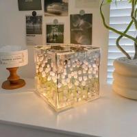 Lámpara Nocturna Creativa De Tulipán Y Cubo Del Mar DIY Tamaño Pequeño Material De Vidrio Para Regalo Ideal Para Parejas O Amigas - details 3