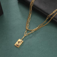 Collar De Tarot Vintage Lemegeton Doble Capa Atractivo Encanto Astral Amuleto De Buena Suerte Joyería Encantadora Regalo Para Todos - details 10