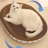 Placa De Rasguño Para Gatos De Cartón Redonda Y Ovalada Con Tazón Nido 5 Capas Para Gatos Domésticos Rasguño Delgada Y Durable - details 3