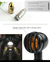 2PCS Lámparas De Señal Para Motocicleta Amarillas Frente Y Trasera 12V Indicador De Grilla Bullet Para Harley Cafe Racer Yamaha Suzuki - details 2