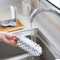 Cepillo De Vaciado Multifuncional Para Cocina Soporte De Pared Sin Esquinas Muertas Cepillo Giratorio Para Vajilla Limpieza Ecológica Plástico - details 2