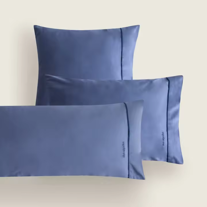 Funda Almohada Don Algodon Satén Elba Azul Petroleo - 1