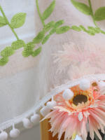 Cortina Corta De Tule Con Bordado De Flor Pequeña Para Cocina Y Sala De Estar Bloqueo De Luz Partición De Armario Cortinas Pequeñas - details 10