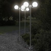vidaXL Farolas de exterior 3 unidades acero inoxidable 215 cm - details 0