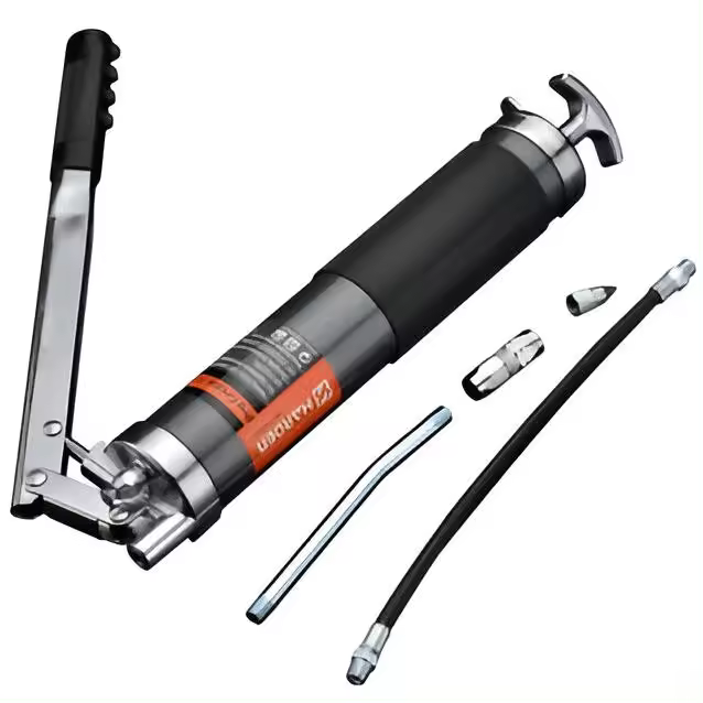 Bomba Engrase 500 cc - Bomba de Engrase Manual de Aluminio 500 CC - Incluye Boquillas y Latiguillos Rígido y Flexible - Capacidad de 500 cm³, Herramientas de Lubricación para Taller - 1