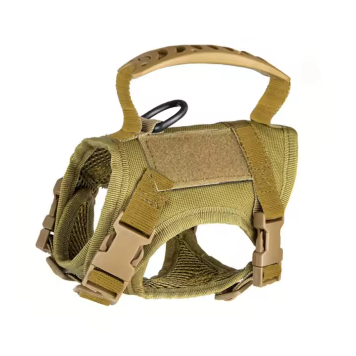 Harnés Táctico Marrón Claro Para Gatos Con Correa Ajustable Anti-roque Para Paseos Control De Perros Pequeños Cadena De Gatos - 1