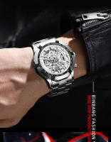 Reloj De Cuarzo Para Hombre 2025 Marca Top Lujo Acero Inoxidable Impermeable Con Agujeros Huecos Azul Grande Relogio Masculino De Moda Y Casual - details 15