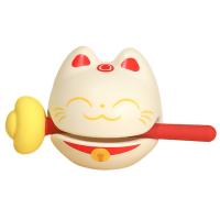 1 Pc Zen Block Drum Mokugyo En Forma De Gato Afortunado Adorno De Madera Para Templo Juguete De Percusión Ornamento Budista De Meditación - details 14