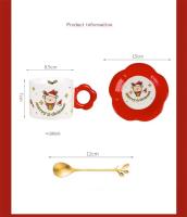 Juego De Taza Y Tazón De Cerámica Con Cuchara Tema Navideño Taza De Café Dibujo Animado Taza Para Bebida Taza De Leche Regalo Con Cuchara Taza De Mug - details 2