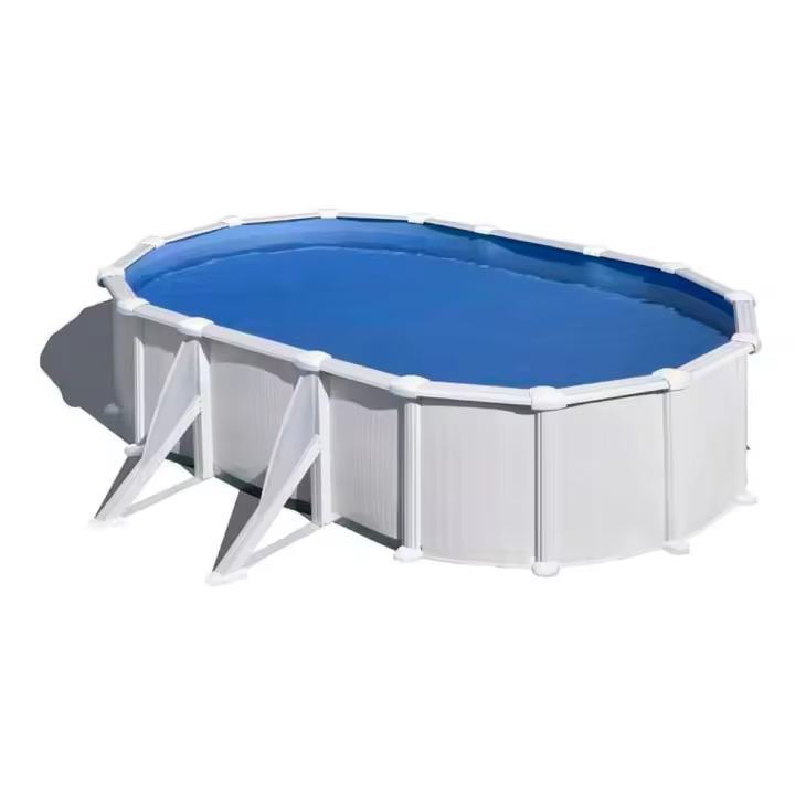 Piscina Atlantis Gre ovalada pared acero blanco - 1