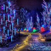 Luces De Lluvia De Meteoros Solares Impermeables Para Jardín Y Árbol De Navidad 8 Tubos Decoración De Fiesta De Navidad Boda Y Festivales - details 15
