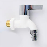 Grifo De Agua Para Jardín Y Balcones Con Conector Rápido 1/2" Hembra Montaje En Pared Para Máquina De Lavar Material Plástico PP - details 1