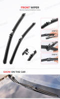 Limpiaparabrisas LHD Para VW Touareg 2003-2006 Plegables Frente Y Trasero Hojas De Limpieza De Ventanas Del Coche 26"+26"+14" - details 1