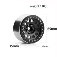4Pcs Rueda De Aleación De Aluminio CNC 2.2 Con Encaje Para Coche RC 1/10 Axial SCX10 90046 AXI03007 TRX4 VS4-10 Gen8 Rojo Y Negro - details 1