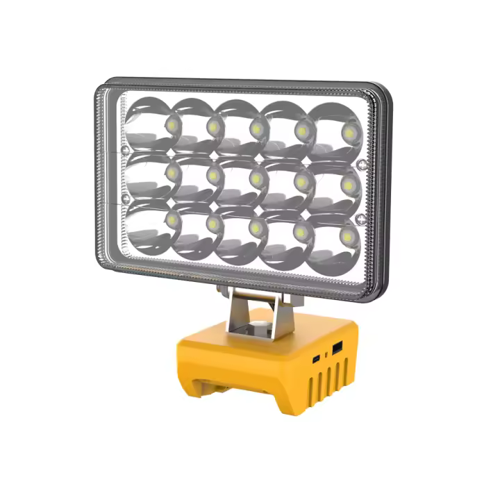 Luz De Trabajo LED Recargable De Alta Potencia 5000-20000LM Con Base Ajustable Y Cableado Luz De Fosa LED Para DeWalt Luz Portátil De Emergencia Material De Cuerpo De Aluminio - 1